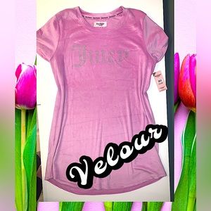 Juicy Couture Velour Bling Logo Sleepwear Dress Pajama NEW